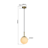 Salonowa lampa wisząca Dorado LP-002/1P kula złoty biały