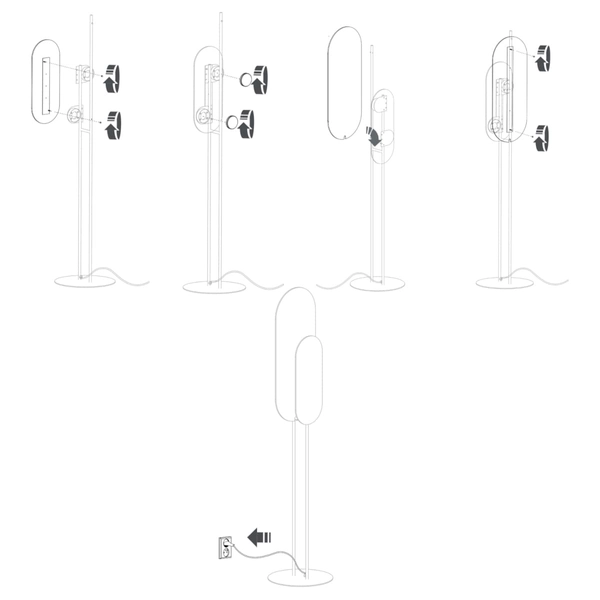 Podłogowa lampa modernistyczna Wheel Lux 7646 Nowodvorski moon czarna złota