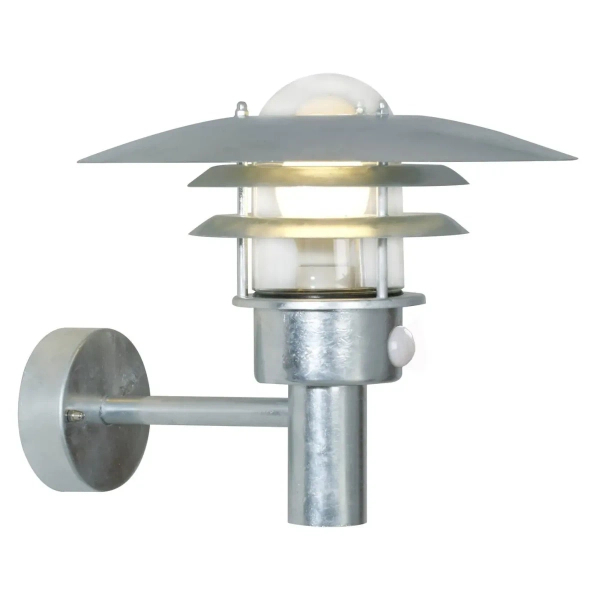 Elewacyjna lampa retro Lønstrup 71412031 IP44 z czujnikiem srebrny