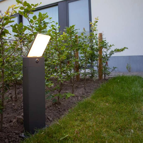 Ogrodowa LAMPA stojąca PANO 7289001118 Lutec metalowa OPRAWA prostokątna LED 16W 3000K - 5000K outdoor IP54 szara
