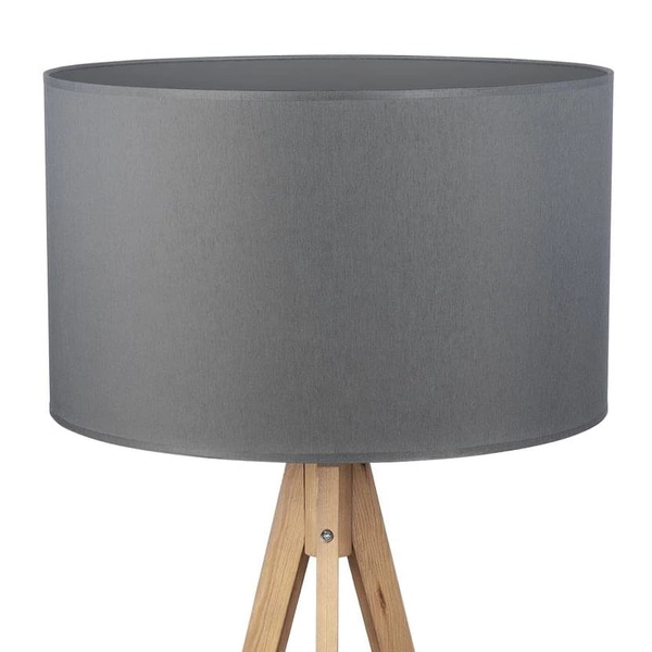 Lampa stojąca do salonu Treviso 5040 TK Lighting drewniana grafitowa