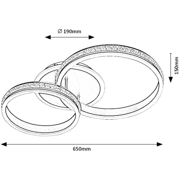 Glamour lampa sufitowa Avalon pierścienie LED 50W 4000K aluminium