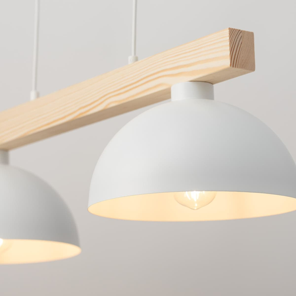 Podwójna lampa wisząca skandynawska Oslo 4713 TK Lighting drewniana biała