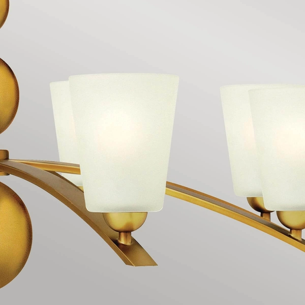 Żyrandol retro Zelda HK-ZELDA8-VS Hinkley do sypialni matowe szkło biały mosiądz