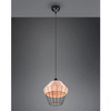 Zwisająca lampa Borka R31261936 RL Light koszyk druciak drewniana czarna