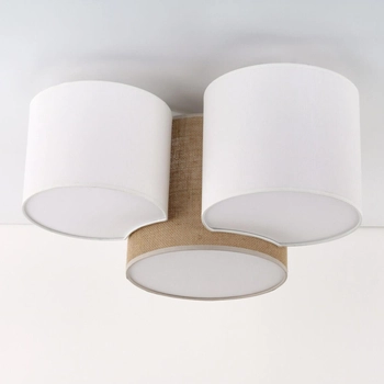 Sufitowa lampa Mona 5907 TK Lighting potrójna do salonu biała brązowa
