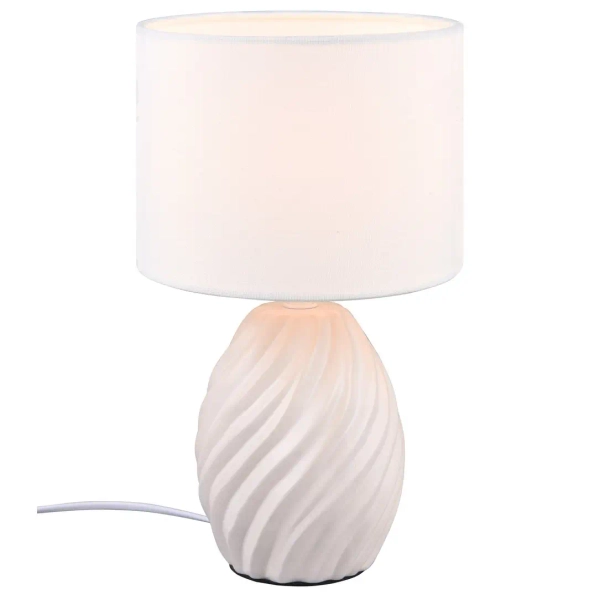 Nocna stołowa lampka Melva R51771031 ceramiczna do sypialni biały