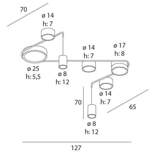 Sufitowo-wisząca lampa salonowa ZUMAIA C0249 Maxlight LED 42W 3000K tuba czarny 