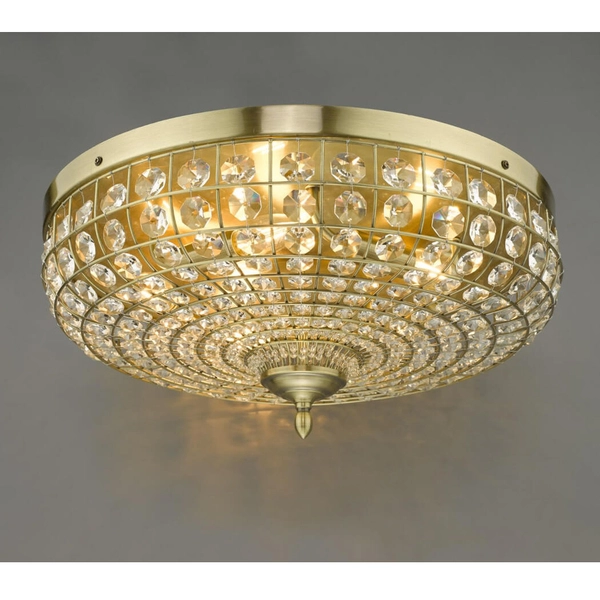 Kryształowa lampa sufitowa Asmara ASM5475 mosiądz przezroczysty