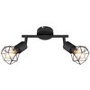 Industrialna LAMPA sufitowa XARA I 54802S-2 Globo druciana OPRAWA metalowy plafon reflektorki czarne
