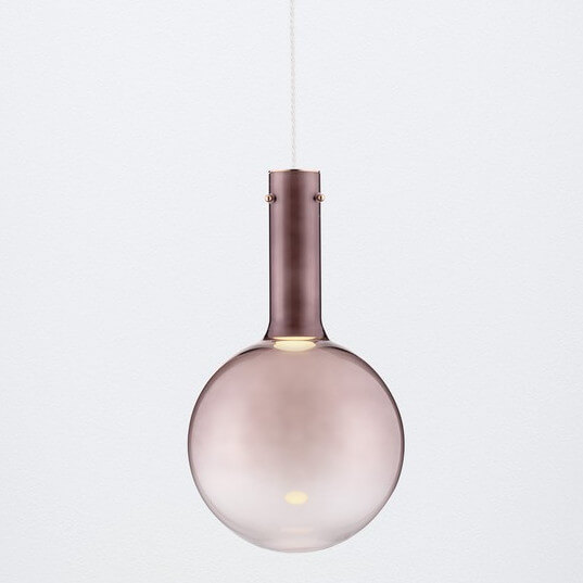 Wisząca lampka do salonu JAVIER LE44485 LED 6W 3000K bańka biała brązowa
