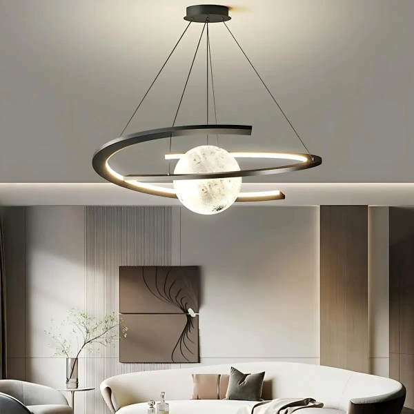 Ringowa lampa wisząca Moon LWS-MOON LED 3000K księżyc czarny