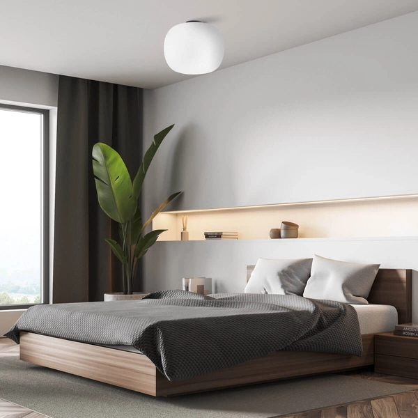 LAMPA sufitowa JUKON LP-052/1C Light Prestige szklana OPRAWA loftowa kula biała