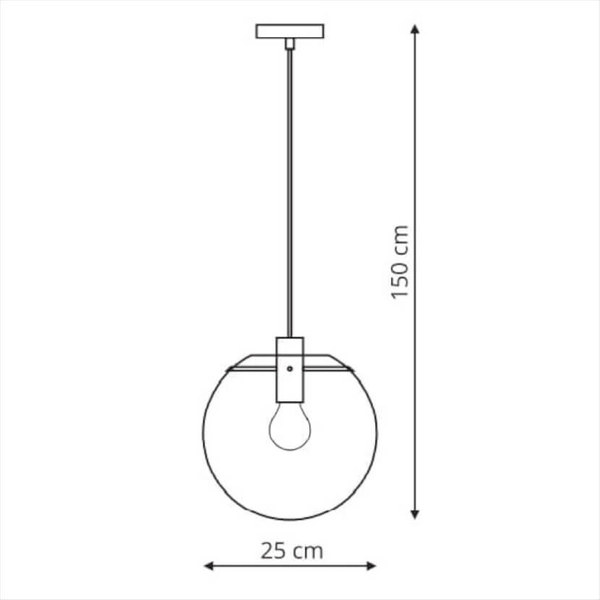 Loftowa LAMPA wisząca PUERTO LP-004/1P M BK Light Prestige skandynawska OPRAWA szklany ZWIS kula ball przezroczysta czarna