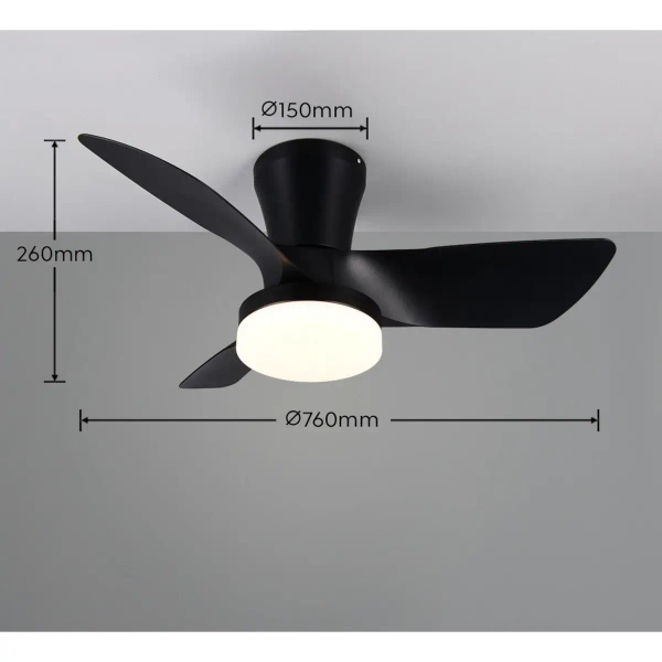Sufitowy lampowentylator RANDERS R64412132 LED 20W 2700-6000K czarny