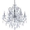 Pałacowa LAMPA wisząca BAROCCO MD72709-6A Italux świecznikowy ŻYRANDOL z kryształkami chrom maria teresa przezroczysta