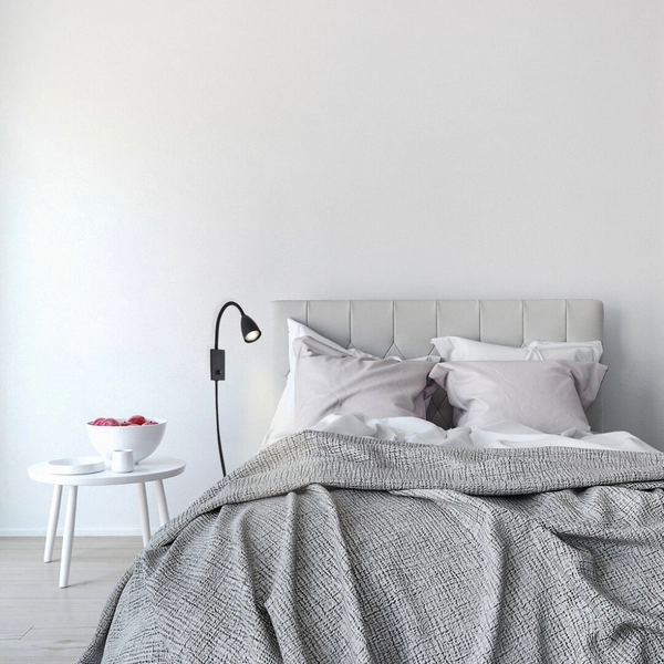 Ścienna LAMPA kinkiet MIKA 6719 Rabalux metalowa OPRAWA przewód regulowana nocna włącznik czarna