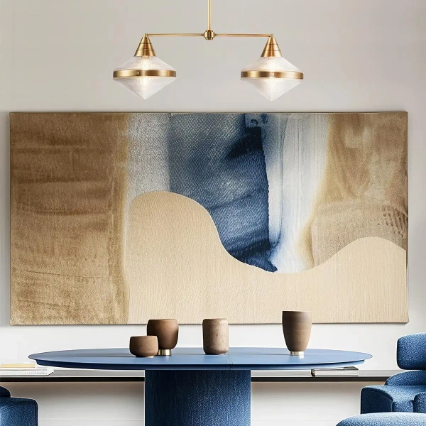 Podwójna wisząca lampa Willard QN-WILLARD-LP2-VBS-PG mosiądz