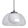Szklana lampa wisząca Ainale PND-54637-1-BK-CL kula biała przezroczysta
