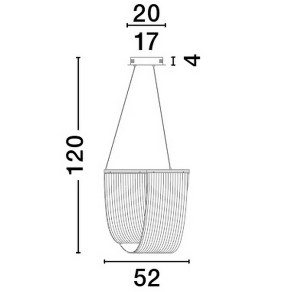 Lampa zwisająca HUARAL LE44435 LED 35W 3000K do salonu siatka złota