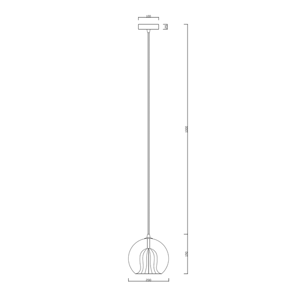 Szklany zwis Arette złota lampa wisząca kula do sypialni