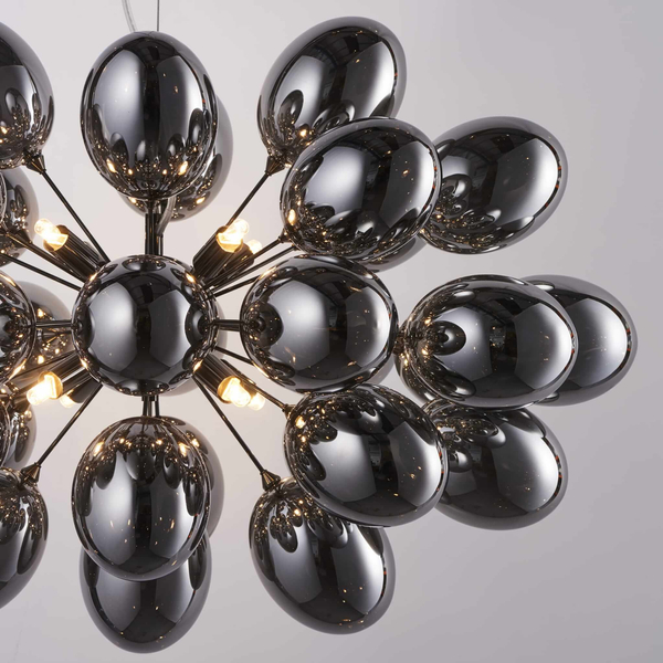 Lampa wisząca szklane klosze Infinity 80124 Endon kulista bańki czarny chrom