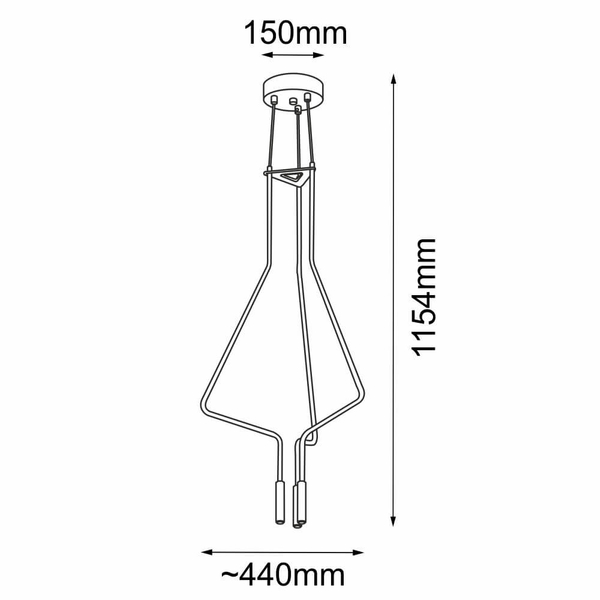 Wisząca lampa nad wyspę no. Vi 5140 Shilo modernistyczna kuchenna czarna