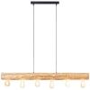 Drewniana lampa wisząca Trabo 99433/35 nad wyspę do kuchni sosnowa