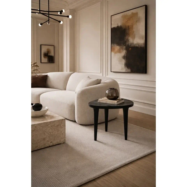 Stolik kawowy Laminar MM001501100341 czarny drewniany do salonu 48cm