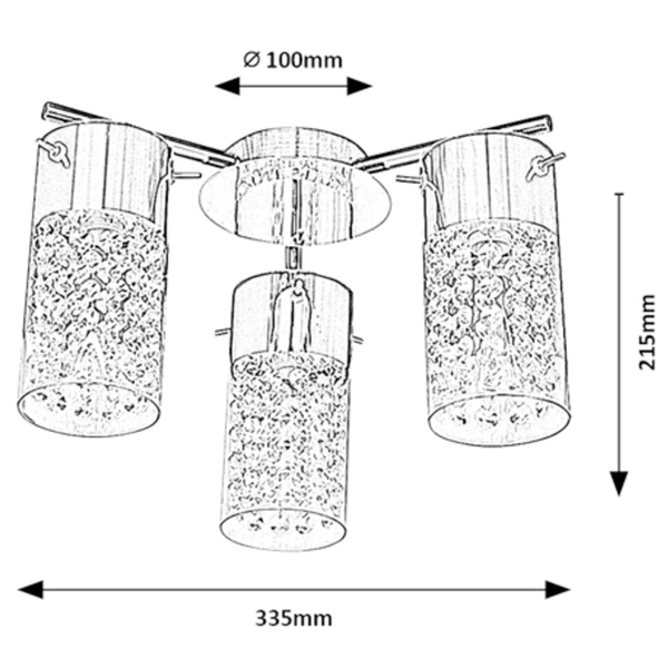 Sufitowa lampa salonowa Niagara crystal nad stół przezroczysta chrom