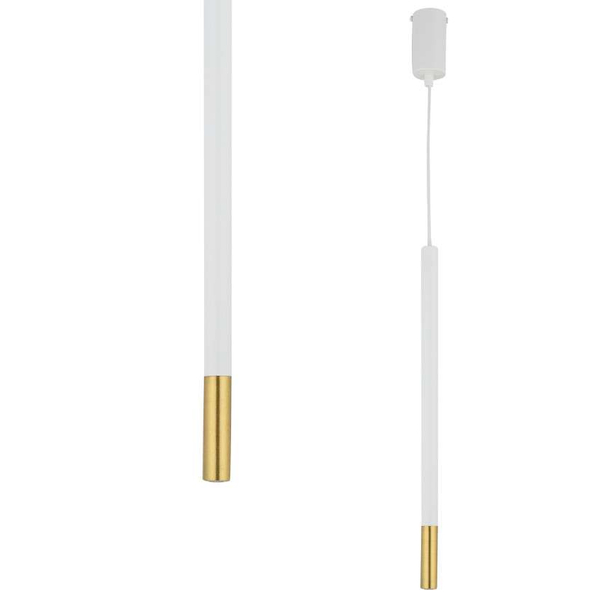 LAMPA wisząca SOPEL DUE 33236 Sigma modernistyczna OPRAWA metalowa ZWIS sopel tuba biała złota