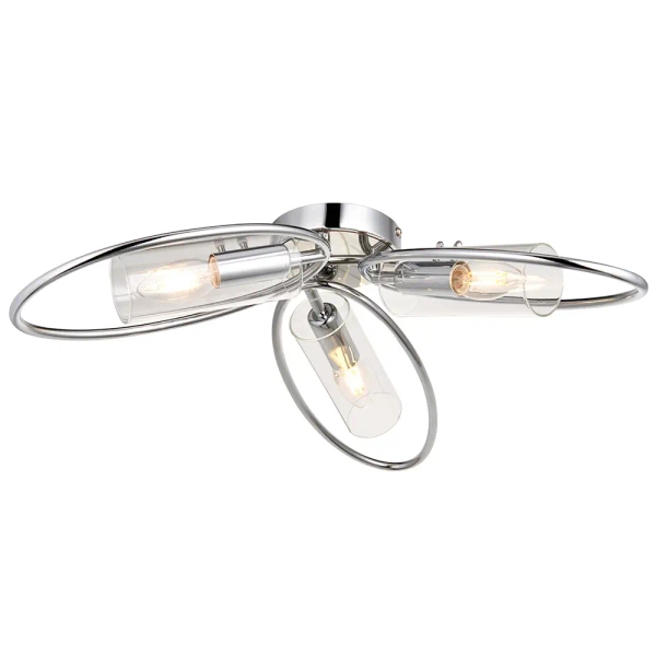 Potrójna lampa sufitowa Amari 96833 szklana chrom przezroczysty