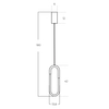 Wisząca lampa metalowa NEXUS AZ5740 Azzardo LED 9W 3000K owalna złota