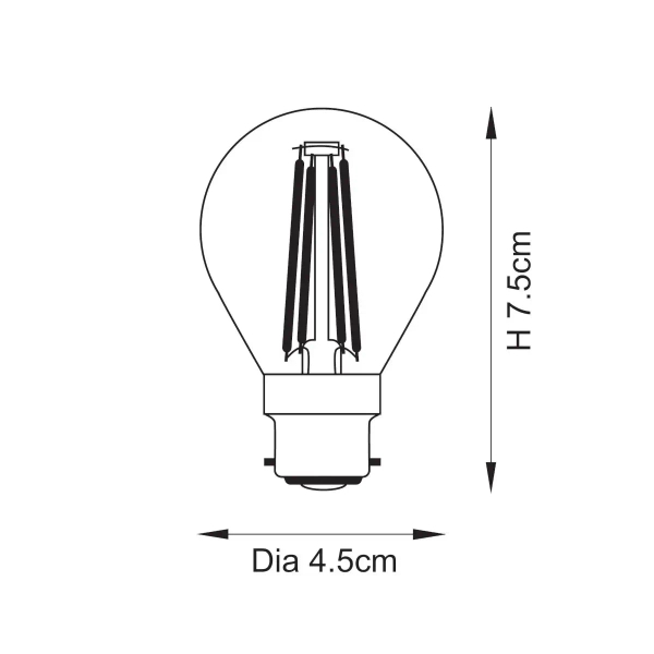 Ściemnialna żarówka żarnikowa B22 112119 LED 4W 2700K przezroczysta