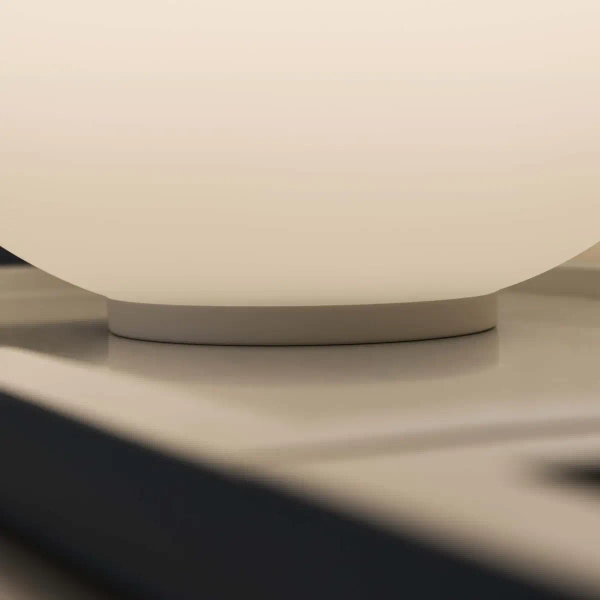 Kulista lampa stołowa Mapa biała szklana 1xE27 42W okrągła kula ball do salonu 9131