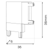 Łącznik do szyn magnetycznych typu L Slim Magnetic ML2217 czarny