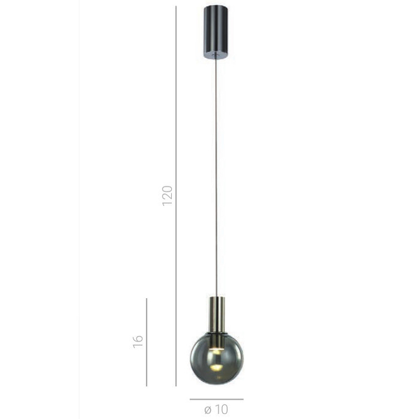 LAMPA wisząca ARIA MD17012002-1A Italux szklana OPRAWA zwis LED 6W 3000K kula ball przydymiona