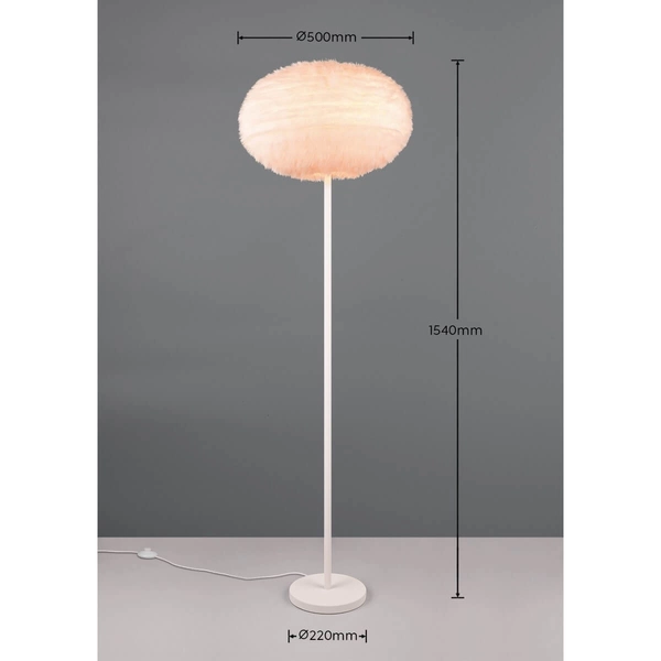 Podłogowa lampa do salonu Furry R41581001 plusz biały