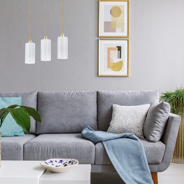 LAMPA wisząca PANTHEA 4480 Rabalux szklana OPRAWA tuby ZWIS kaskada złota biała