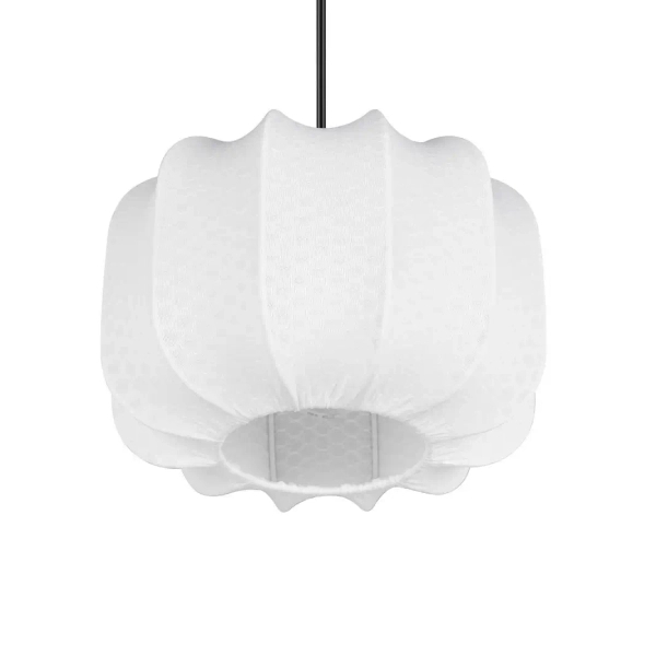 Materiałowa lampa wisząca MADELINE R31971001 do salonu czarny biały