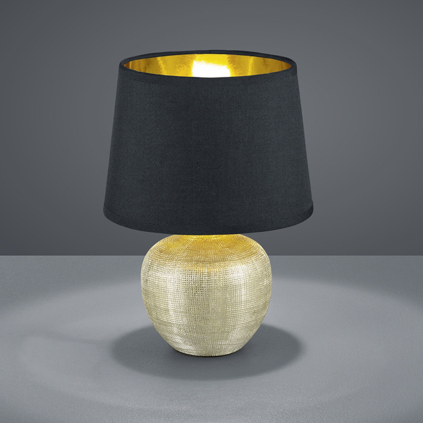 Nocna lampa stołowa Luxor R50621079 abażurowa lampka czarno złota