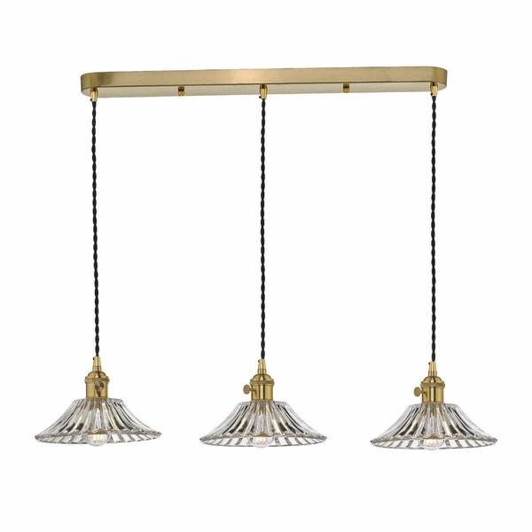 Jadalniana lampa wisząca Hadano HAD3640-04 Dar Lighting mosiądz przezroczysta