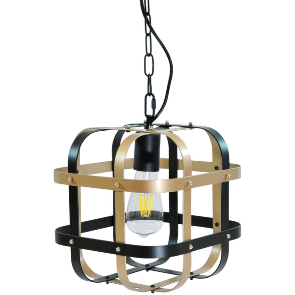 Zwisowa lampa Klatka 312471 na łańcuchu czarna złota