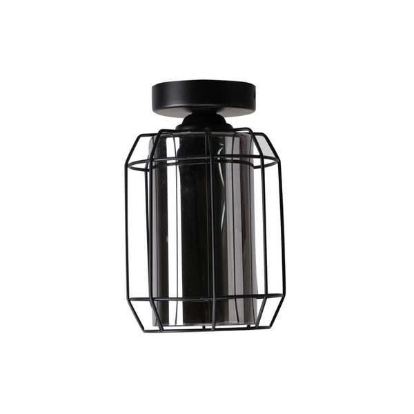 Sufitowa lampa salonowa Jonera czarna przydymiona drut