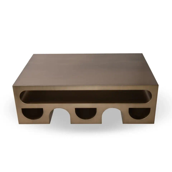 Złota ława VECTOR MM001501100387 drewniana nowoczesna 130x80cm