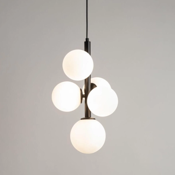 Lampa wisząca Perla 33488 Sigma molekuła metalowa szklana czarna biała