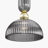 Wisząca lampa szklana Antic MOD302PL-01GR1 kopułowa szara mosiądz