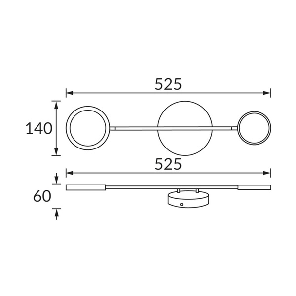 Ścienny kinkiet Omega 04191 Ideus LED 10W 4200K okrągły czarny złoty