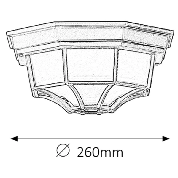 Zewnętrzna LAMPA sufitowa MILANO 8346 Rabalux klasyczna OPRAWA ogrodowa plafon outdoor IP44 czarny