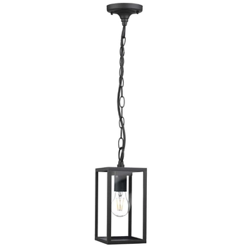 Zewnętrzna LAMPA wisząca MALMO 309211 Polux ogrodowa OPRAWA na łańcuchu ZWIS klatka outdoor IP44 grafitowa przezroczysta